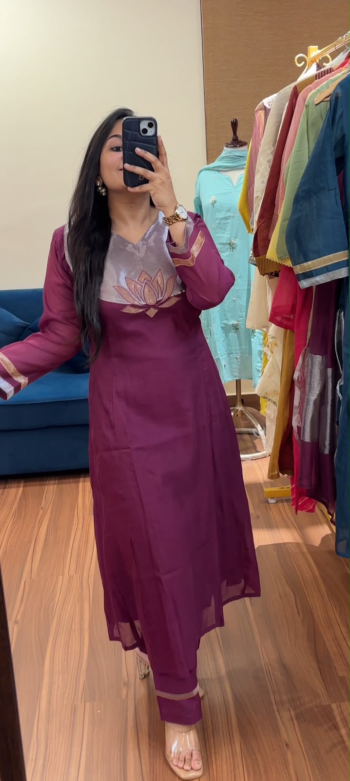 Shahi Lotus Mul Chanderi Suit Sets