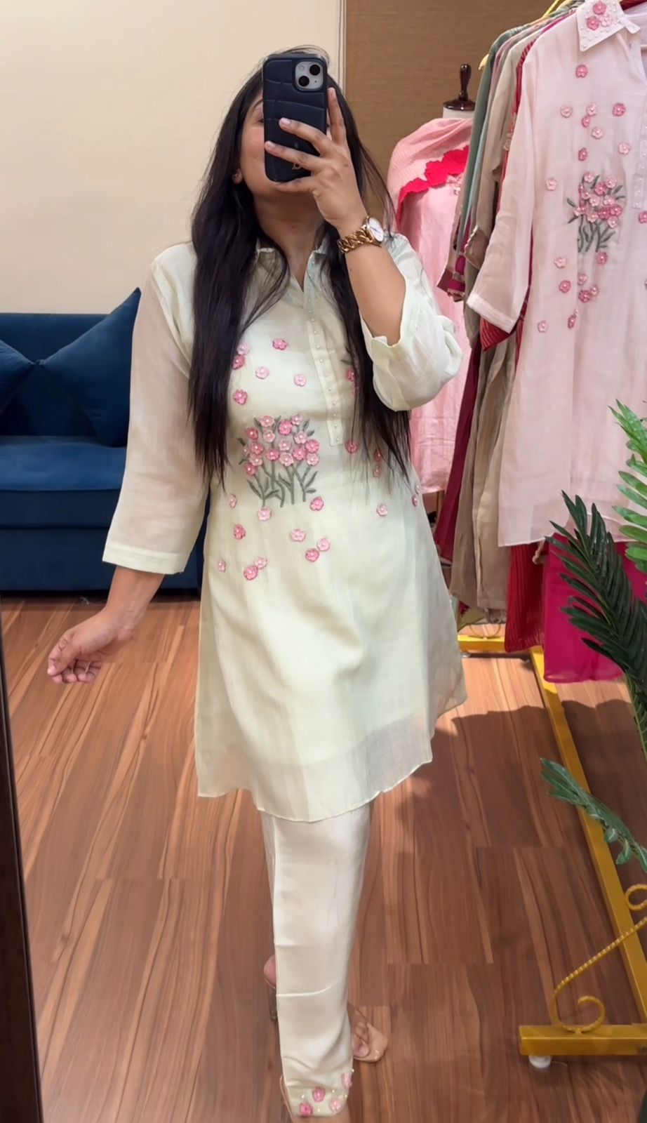 Pearl Blossom Mul Chanderi Co-ord Set