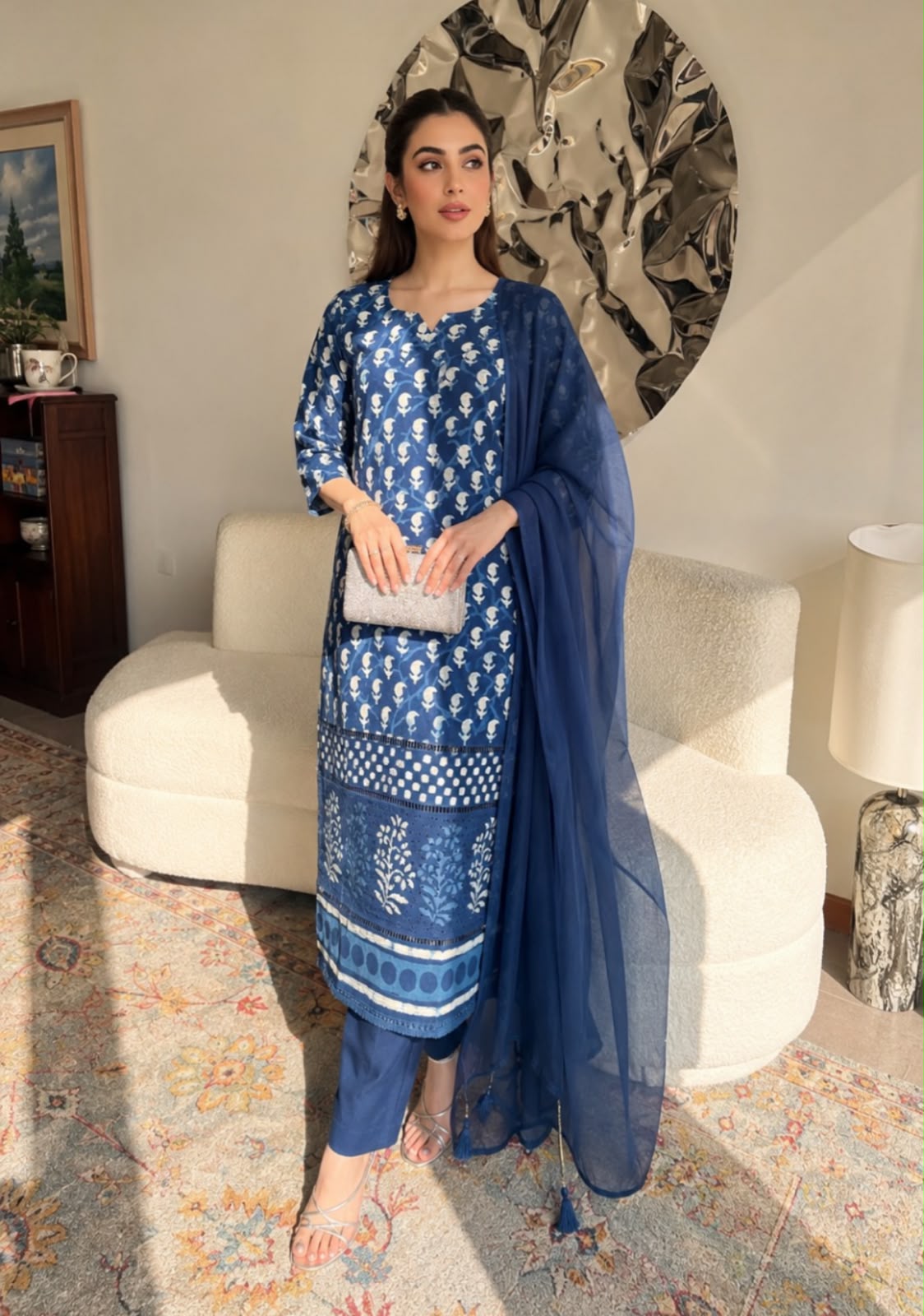 Indigo Pure Cotton Suit Sets