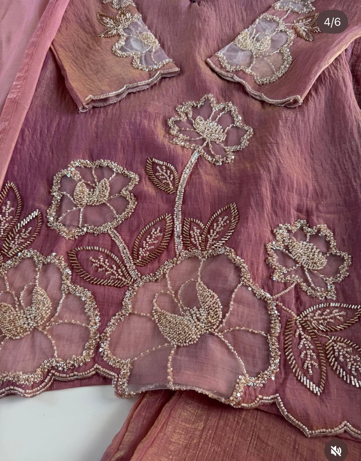 Rose Serenade Shimmer Crush Tissue Suit Set