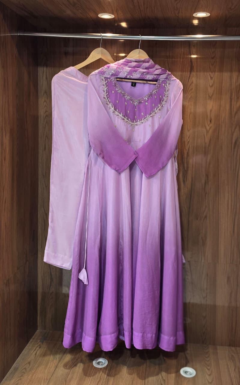 Lavender Noor Chinnon Anarkali Suit Set