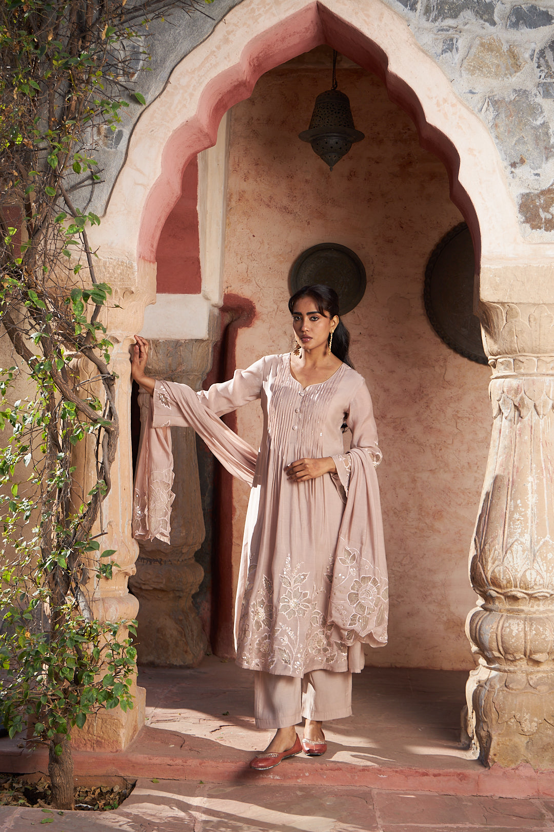 Rosé Noor Mul Chanderi Suit Set