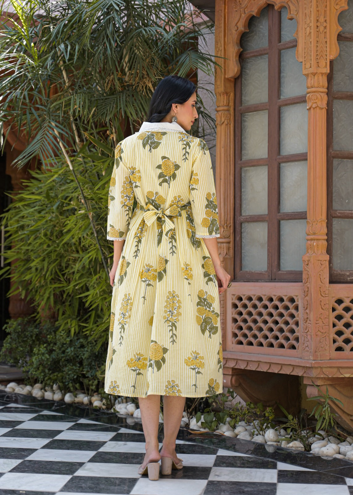 Flora Charm Cotton Midi Dress
