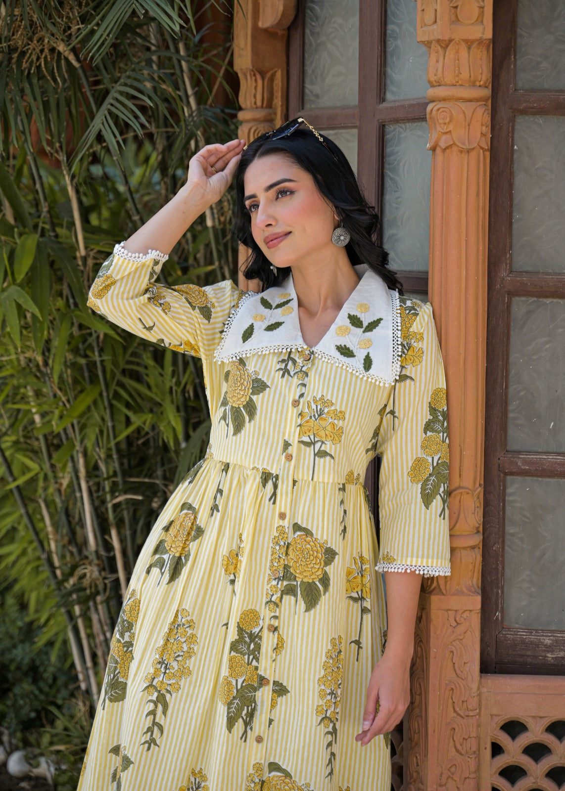 Flora Charm Cotton Midi Dress